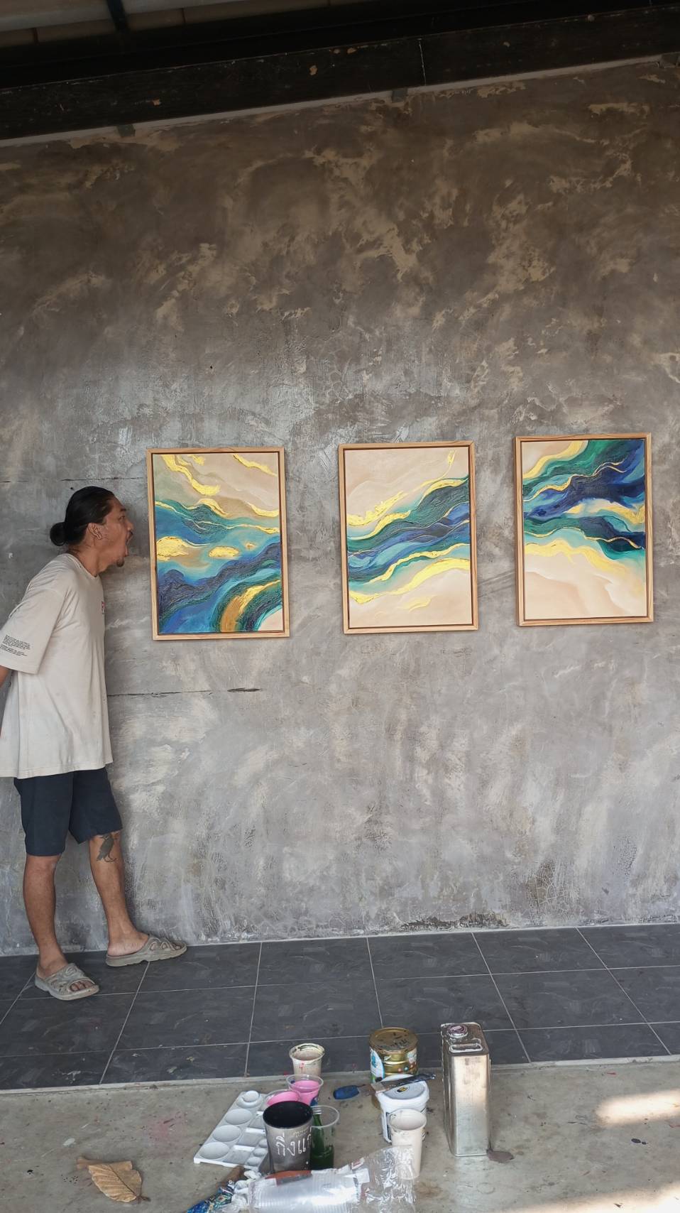 ผลงานระหว่างวาด RoLa Art ลำดับ 9